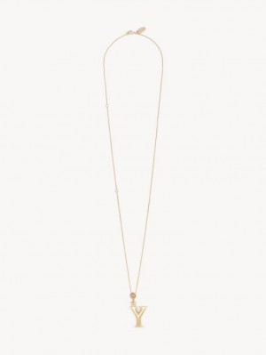 Chloe Alphabet With Pendant Halsband Guld | CHE-SR14331
