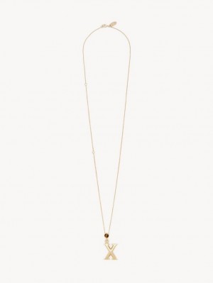 Chloe Alphabet With Pendant Halsband Guld | CHE-SR14332
