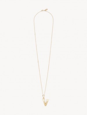 Chloe Alphabet With Pendant Halsband Guld | CHE-SR14334