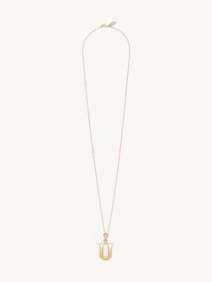 Chloe Alphabet With Pendant Halsband Guld | CHE-SR14335