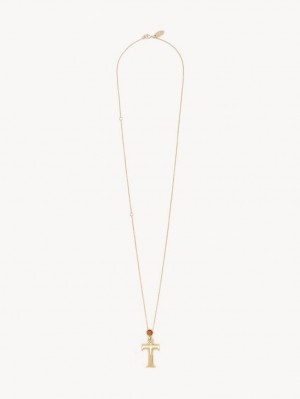 Chloe Alphabet With Pendant Halsband Guld | CHE-SR14336