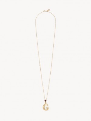 Chloe Alphabet With Pendant Halsband Guld | CHE-SR14349
