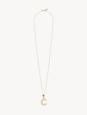 Chloe Alphabet With Pendant Halsband Guld | CHE-SR14353
