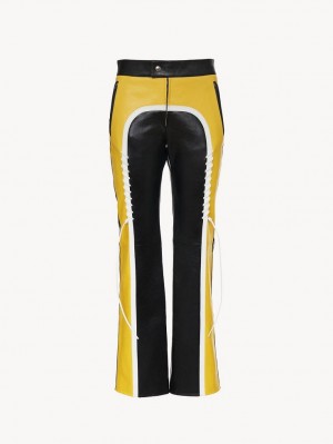 Chloe Biker Byxor Svarta Gula | CHE-SR13975