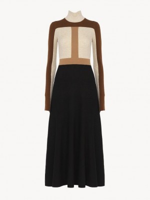 Chloe Flared Maxi Klänning Olika Färger Bruna | CHE-SR13849