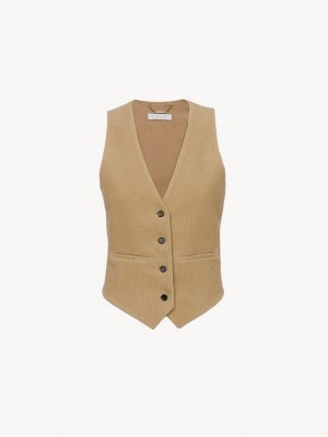 Chloe Klassiska Vest Jackor Beige | CHE-SR13806