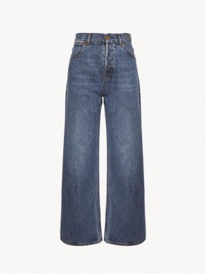 Chloe Stromboli Breda Cropped Jeans Blå | CHE-SR14011
