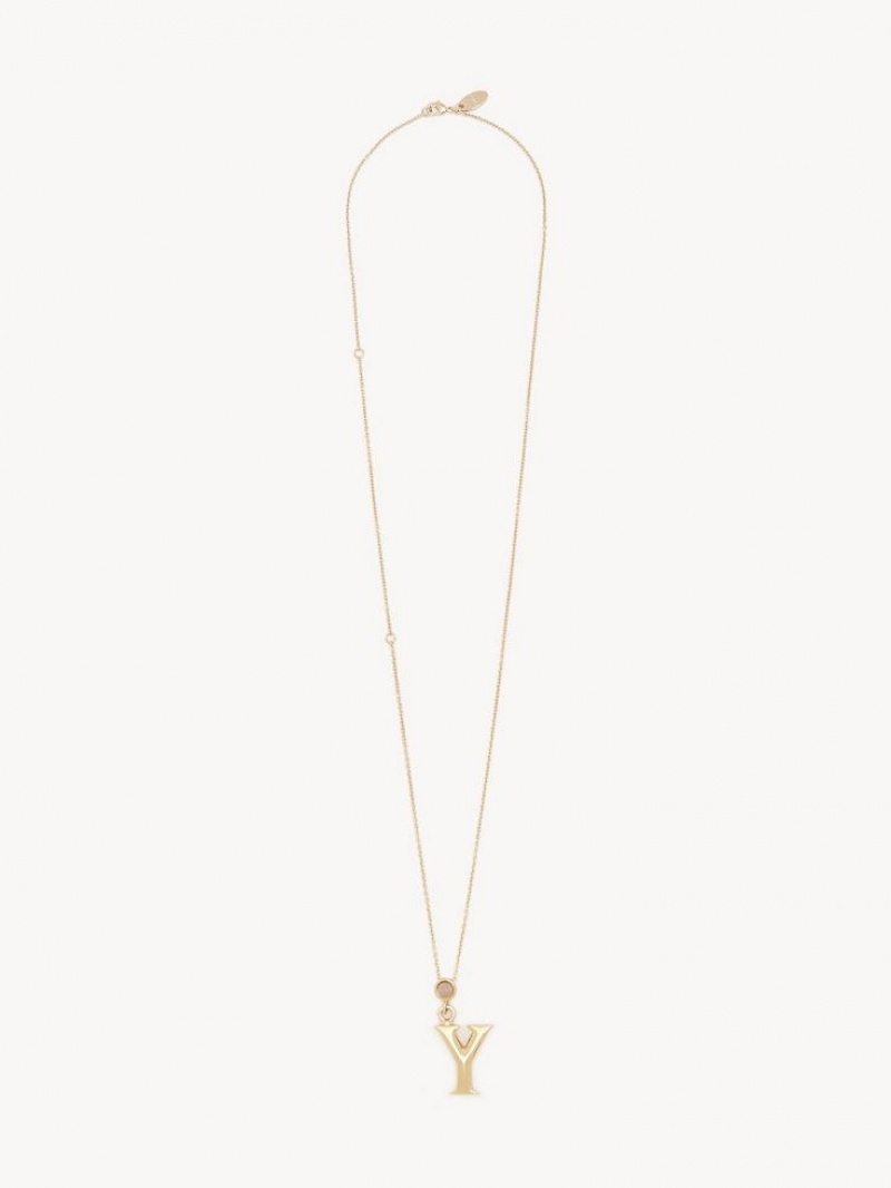Chloe Alphabet With Pendant Halsband Guld | CHE-SR14331