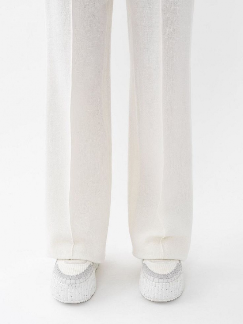 Chloe Breda-leg Byxor Vita | CHE-SR13988