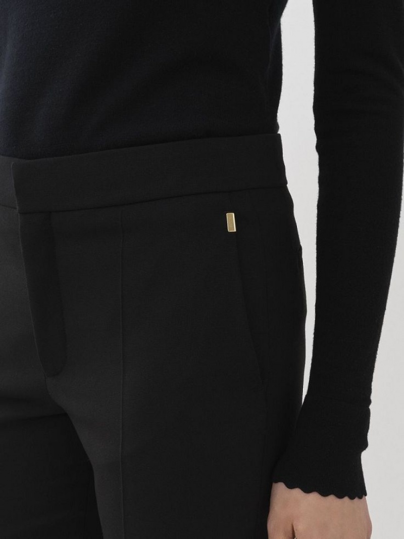 Chloe Cropped Cigarette Byxor Svarta | CHE-SR14001