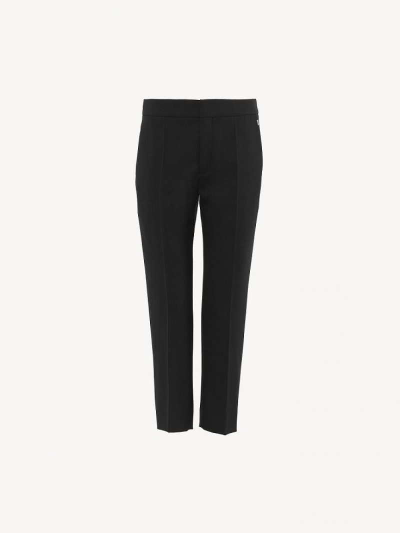 Chloe Cropped Cigarette Byxor Svarta | CHE-SR14001