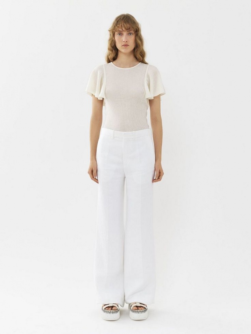 Chloe Flared Byxor Vita | CHE-SR13980