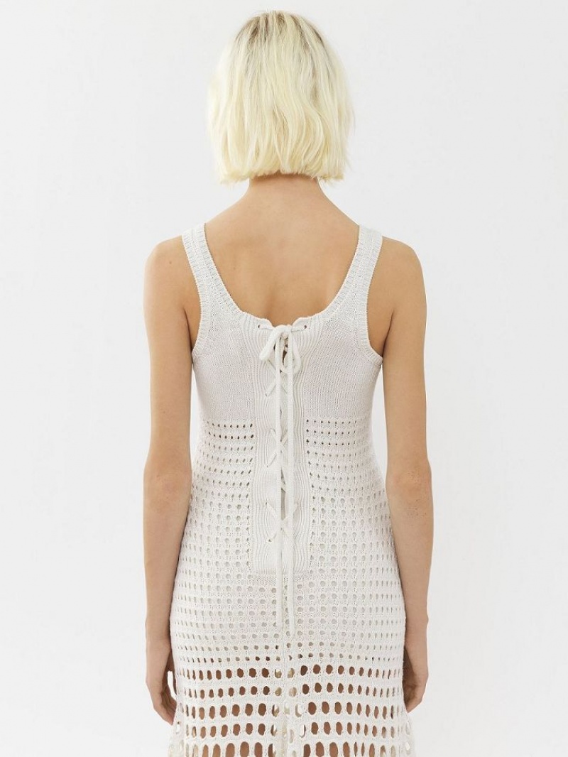 Chloe Flared Tank Klänning Vita | CHE-SR13838
