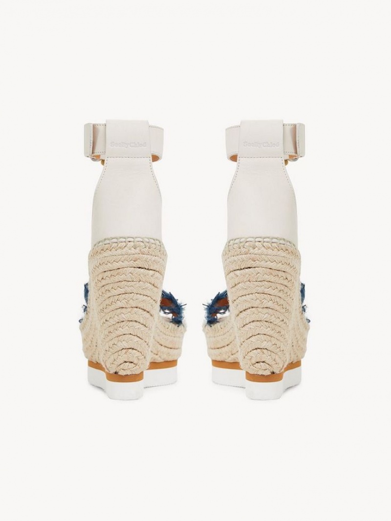 Chloe Glyn Fringed Espadrille Wedge Mörkblå | CHE-SR14827