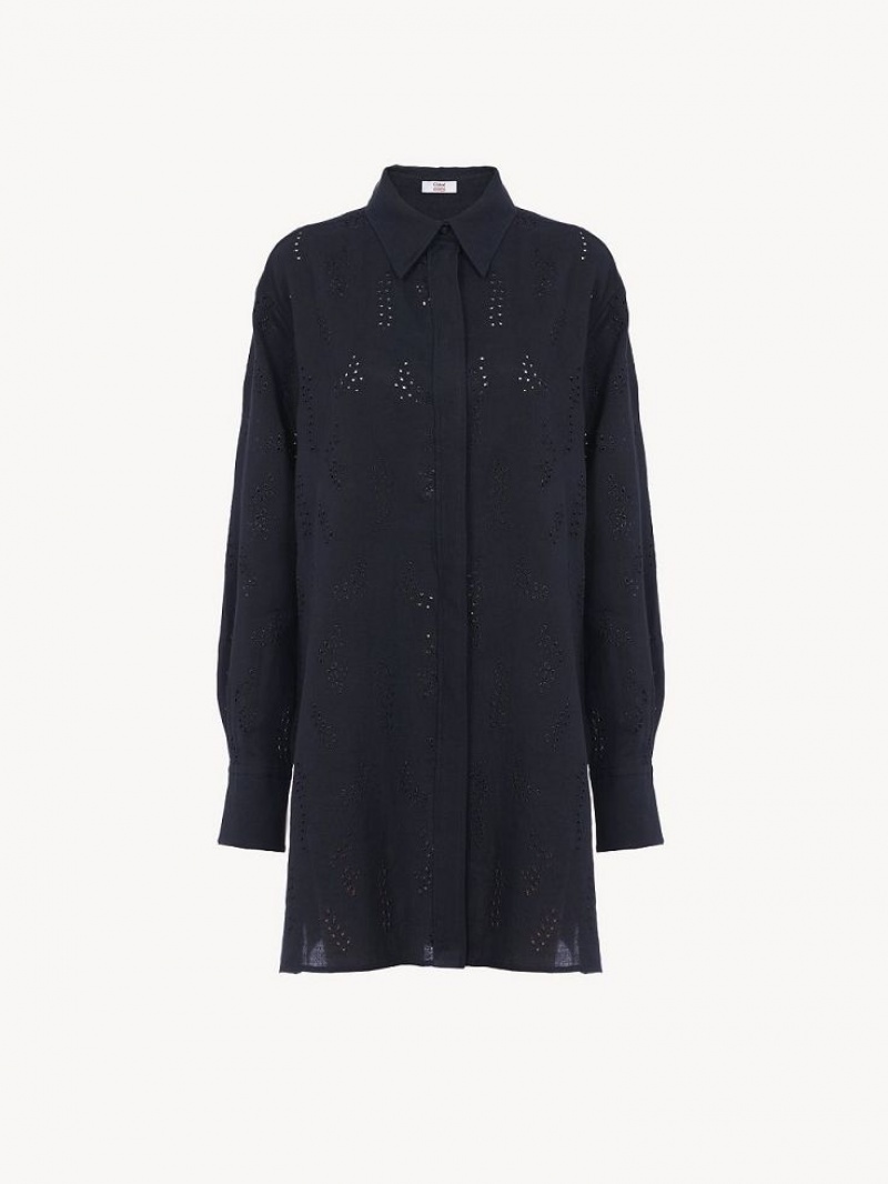 Chloe H X Eres Patricia Long Skjorta Marinblå | CHE-SR13875
