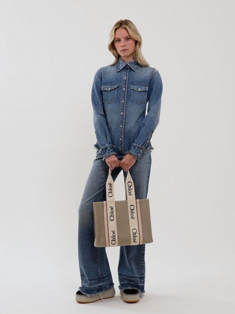 Chloe Klassiska Denim Skjorta Blå | CHE-SR13917