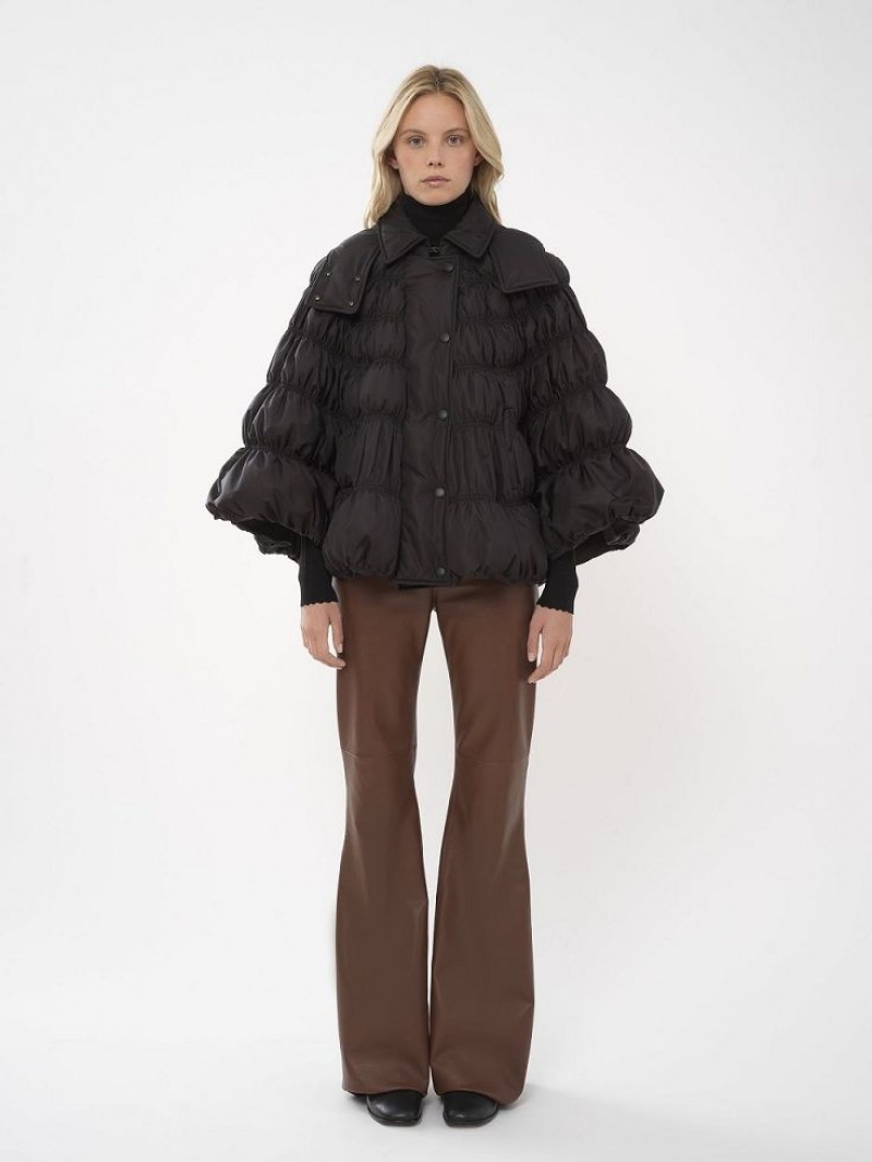 Chloe Korta Puffer Cape Rockar Svarta | CHE-SR13814