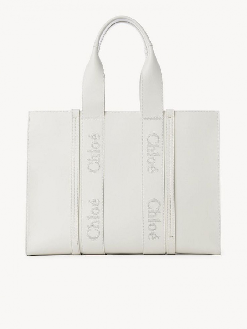 Chloe Large Woody Toteväska Vita | CHE-SR13325