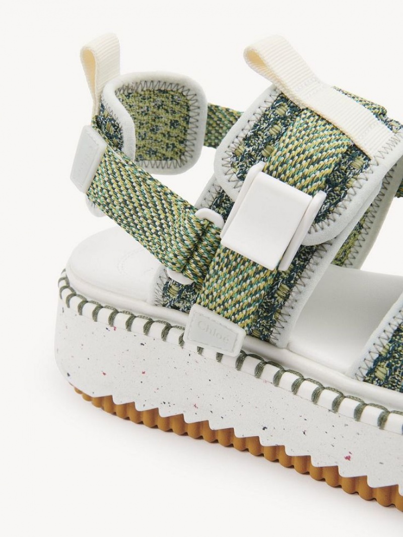 Chloe Lilli Platta Sandaler Gröna | CHE-SR14176