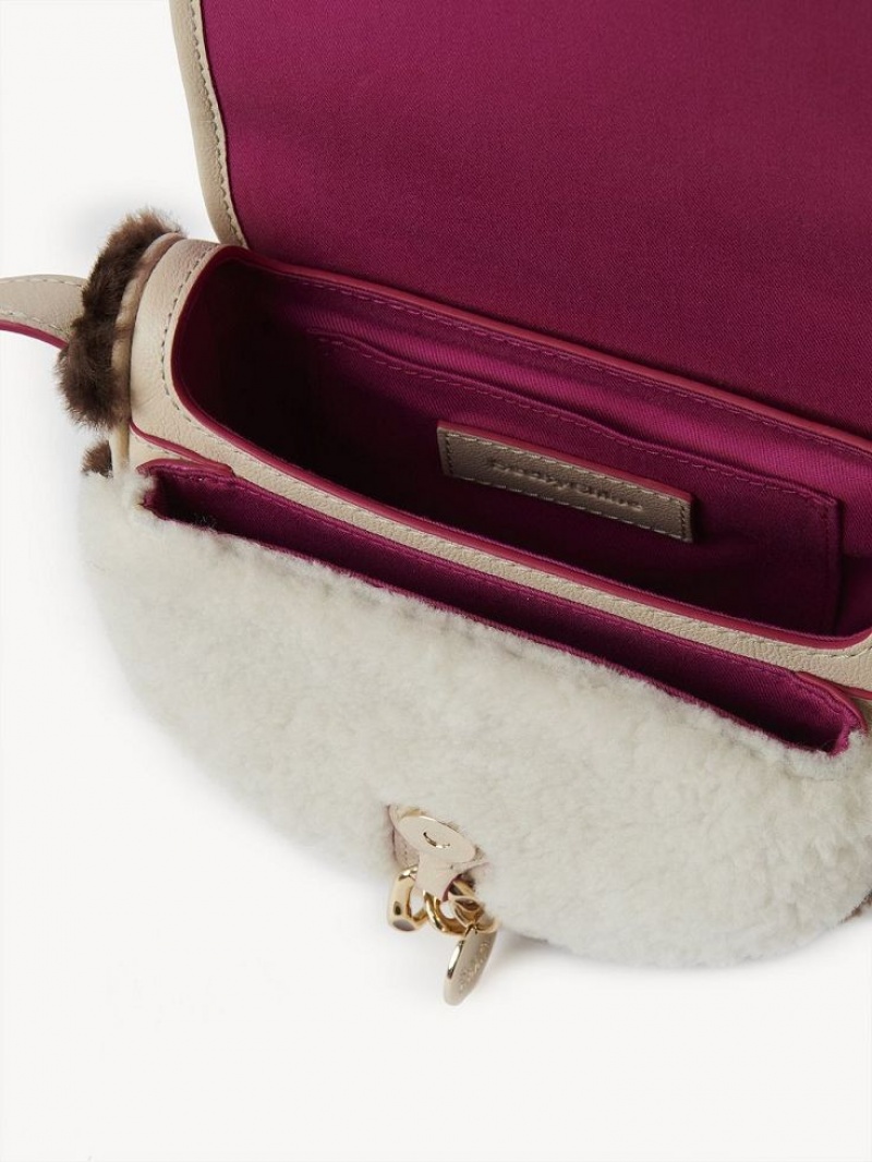 Chloe Mara Small Saddle Axelväska Beige | CHE-SR14604