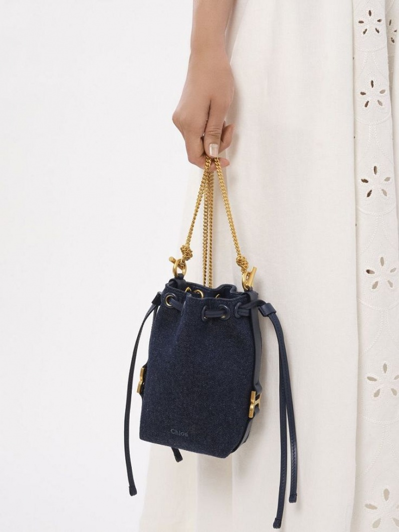 Chloe Marcie Micro Bucket Crossbody Väska Blå | CHE-SR13612