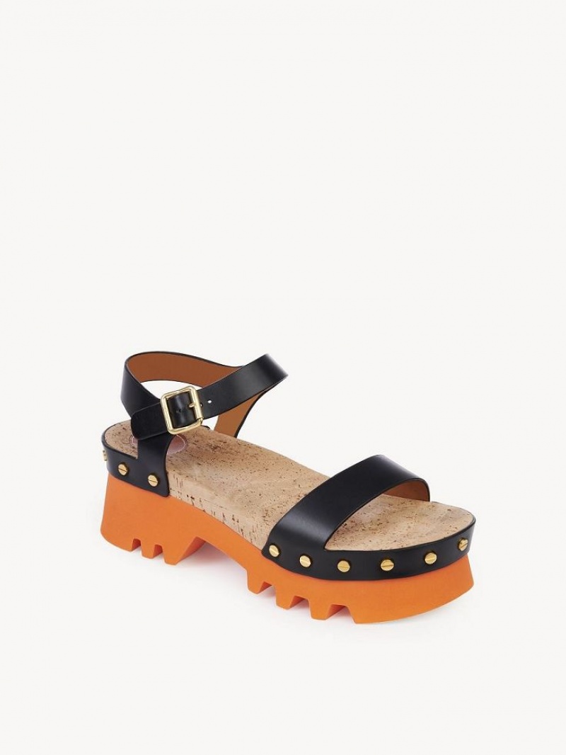 Chloe Owena Platform Sandaler Svarta | CHE-SR14152