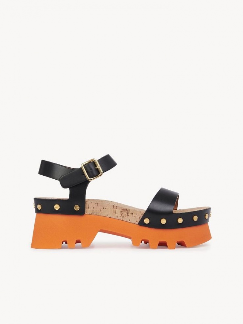 Chloe Owena Platform Sandaler Svarta | CHE-SR14152