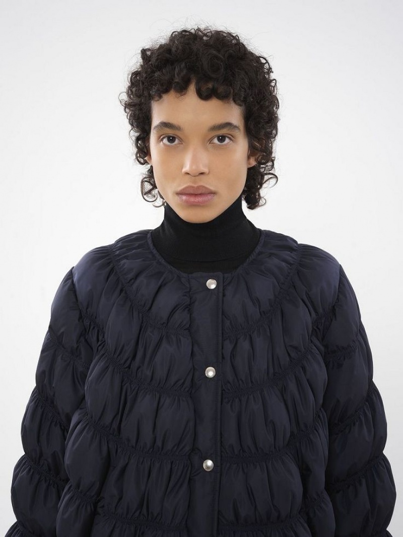 Chloe Ruched Puffer Jackor Blå | CHE-SR13809