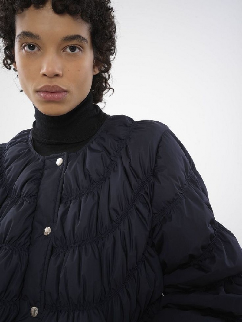 Chloe Ruched Puffer Jackor Blå | CHE-SR13809