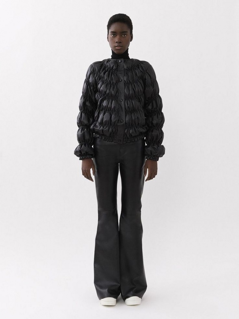 Chloe Ruched Puffer Jackor Svarta | CHE-SR13811