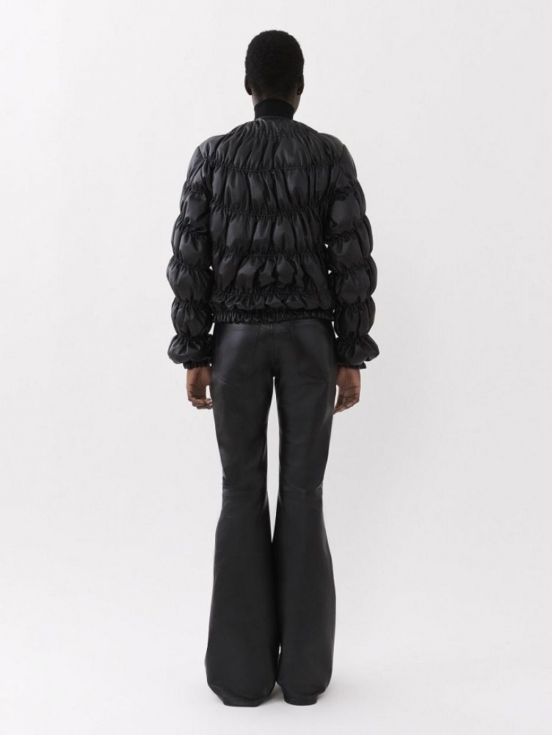 Chloe Ruched Puffer Jackor Svarta | CHE-SR13811