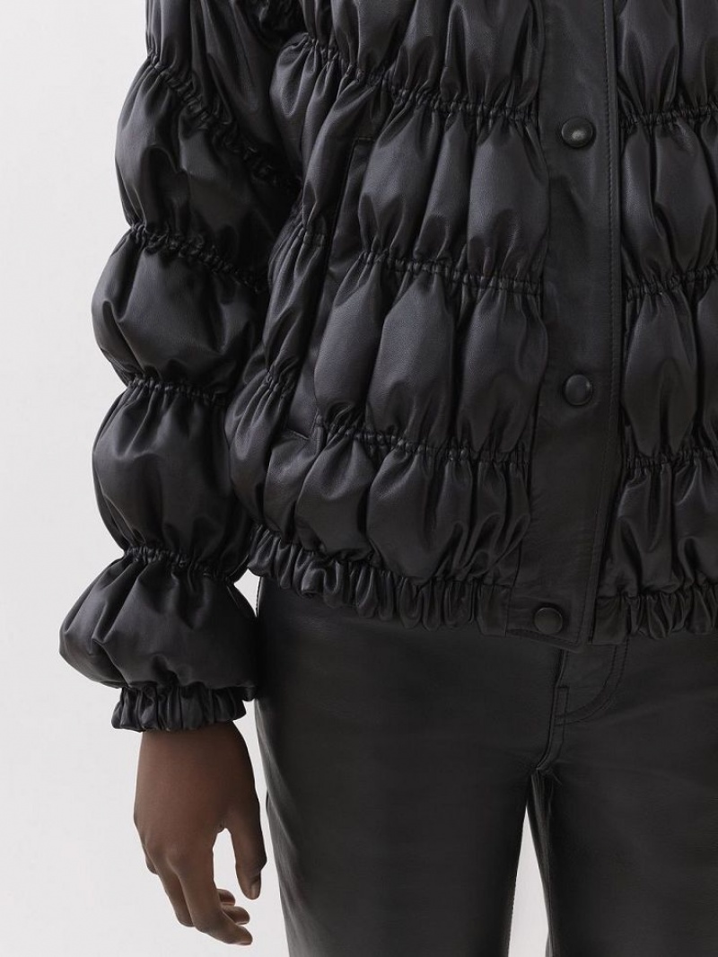 Chloe Ruched Puffer Jackor Svarta | CHE-SR13811