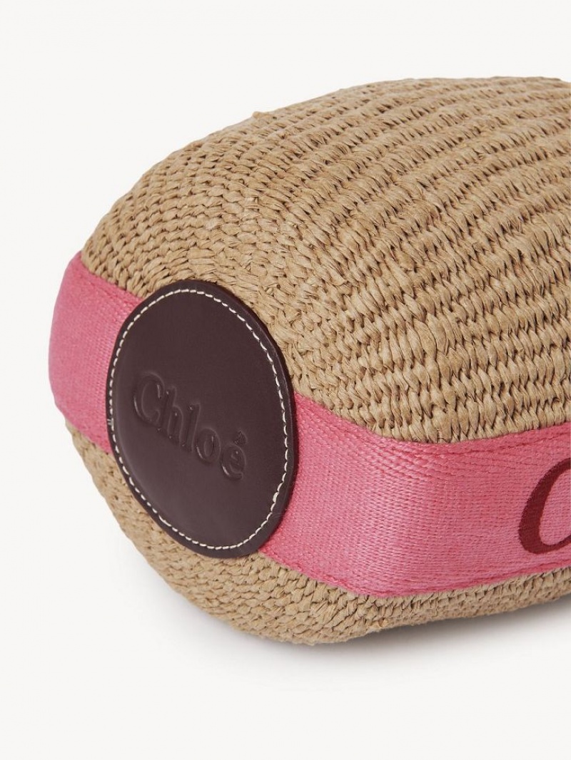 Chloe Small Woody Basket Crossbody Väska Rosa Röda | CHE-SR13616
