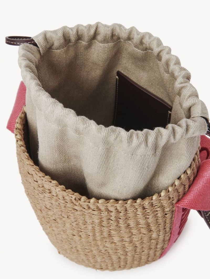 Chloe Small Woody Basket Crossbody Väska Rosa Röda | CHE-SR13616