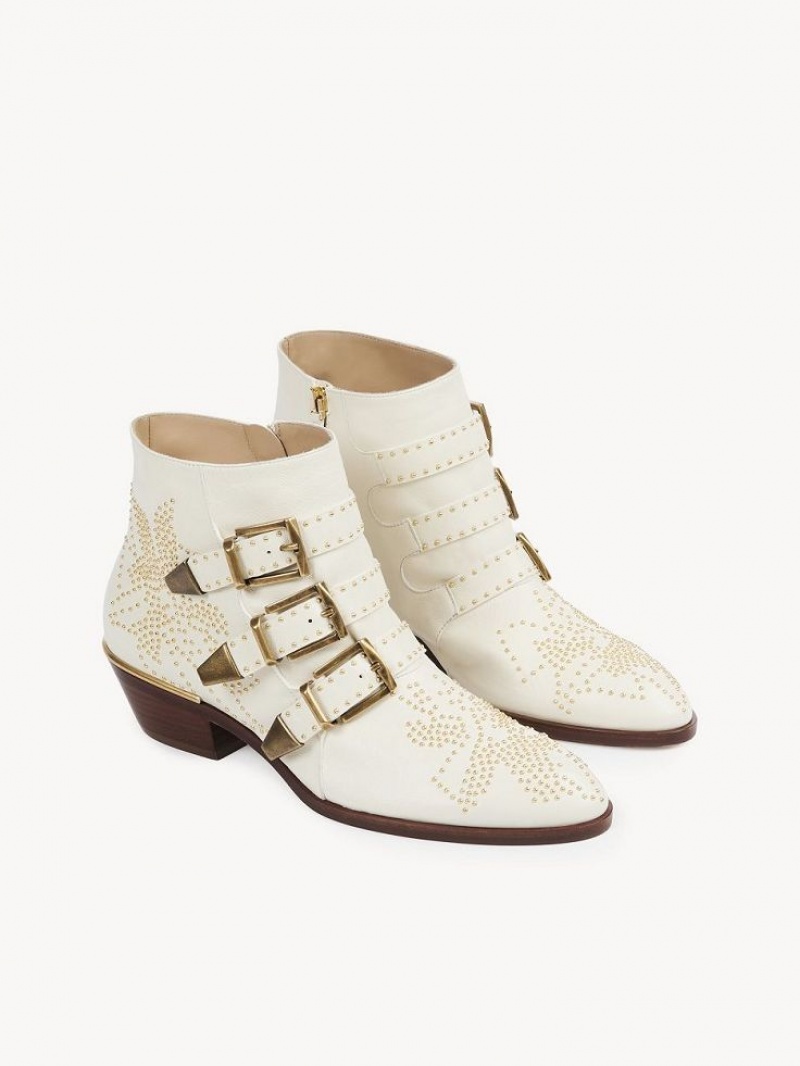 Chloe Susanna Korta Stövlar Vita | CHE-SR14201