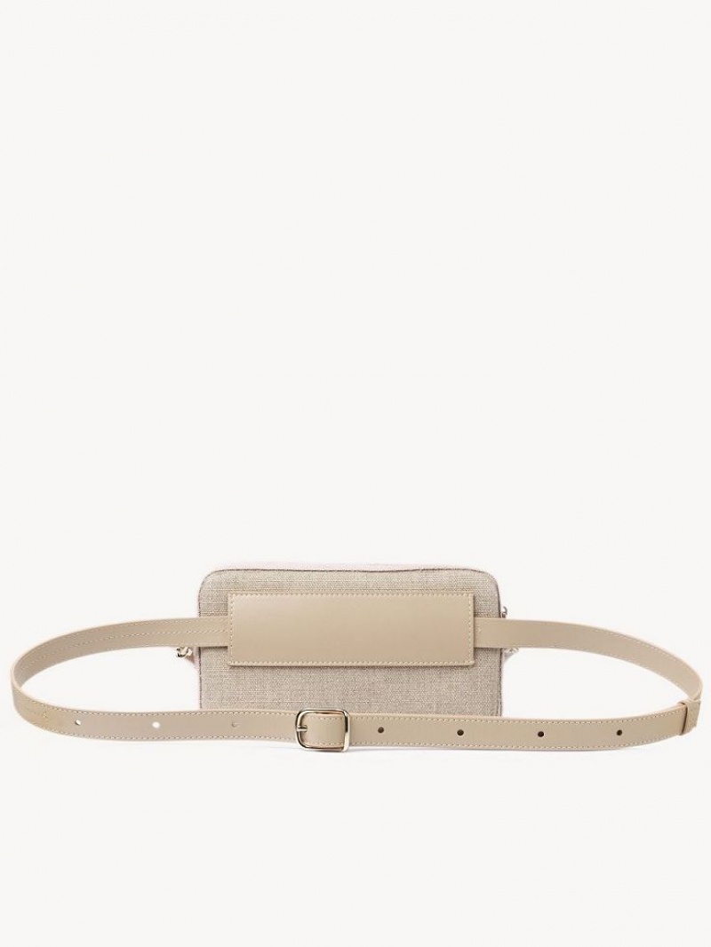 Chloe Woody Belt Crossbody Väska Beige | CHE-SR13606